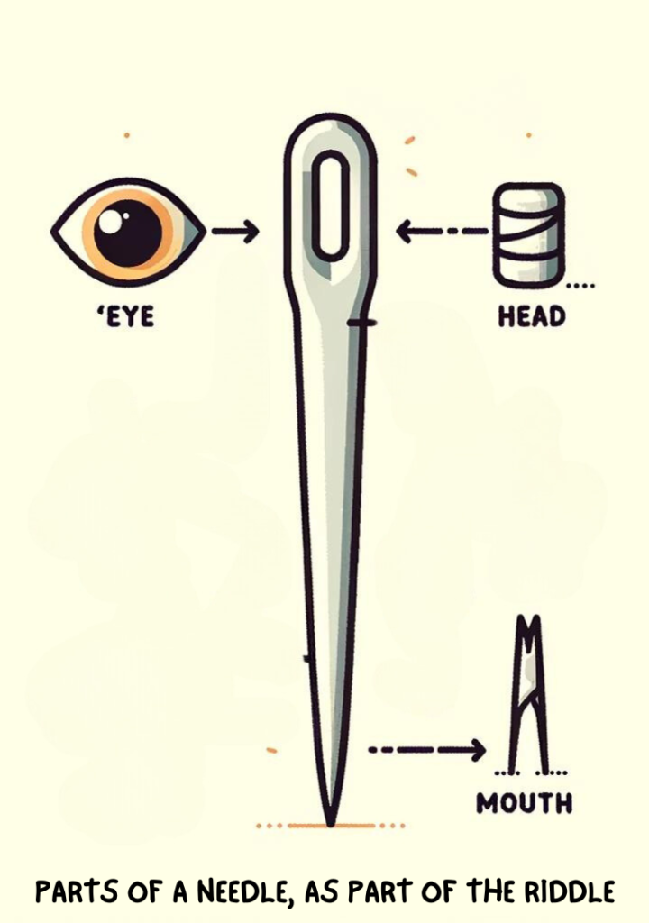 Parts of a needle, as part of the riddle