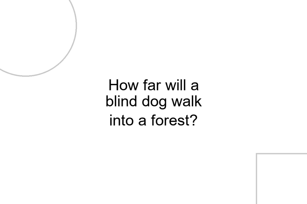 How far will a blind dog walk into a forest?