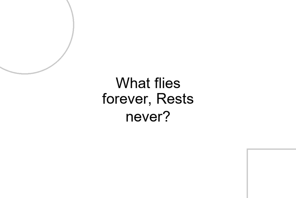 What flies forever, Rests never?